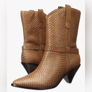 Matisse Brown Textured Heeled Boots